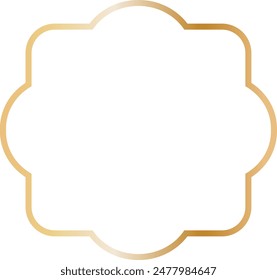 Golden Islamic Frame Luxury Illustration. Isolated on White Background.