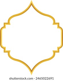 Golden Islamic Frame Vector Illustration. Luxury Gold Arabic Frame