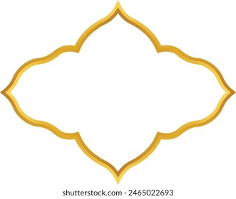 Golden Islamic Frame Vector Illustration. Luxury Gold Arabic Frame