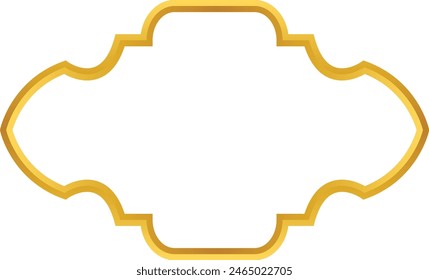 Golden Islamic Frame Vector Illustration. Luxury Gold Arabic Frame