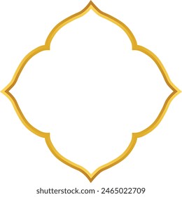 Golden Islamic Frame Vector Illustration. Luxury Gold Arabic Frame