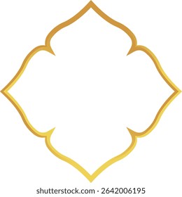 Golden Islamic Frame Vector Illustration. Luxury Gold Arabic Frame