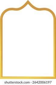 Golden Islamic Frame Vector Illustration. Luxury Gold Arabic Frame