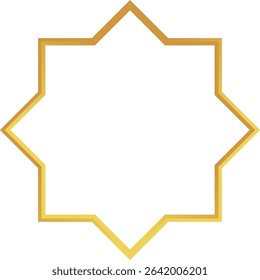 Golden Islamic Frame Vector Illustration. Luxury Gold Arabic Frame