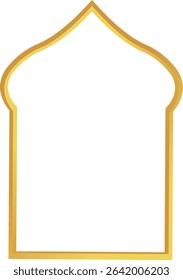 Golden Islamic Frame Vector Illustration. Luxury Gold Arabic Frame