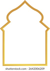 Golden Islamic Frame Vector Illustration. Luxury Gold Arabic Frame