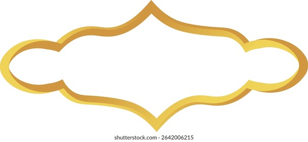 Golden Islamic Frame Vector Illustration. Luxury Gold Arabic Frame