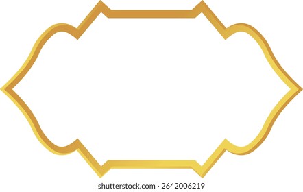 Golden Islamic Frame Vector Illustration. Luxury Gold Arabic Frame