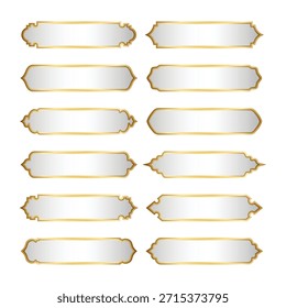 Ilustración vectorial de marco islámico dorado