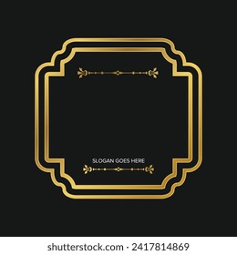 Golden Islamic frames. Luxury gold islamic label