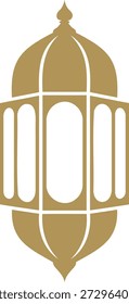 Icono de linterna islámica de oro aislado sobre fondo blanco