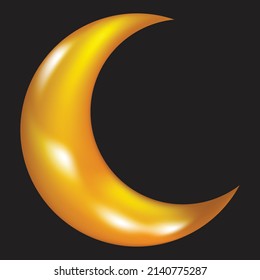 Golden islamic lantern isolated on black background