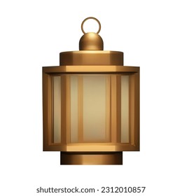 Linterna islámica dorada aislada. Ilustración vectorial