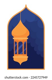 goldene islamische Laterne auf Weiß