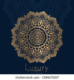 golden Islamic pattern mandala design