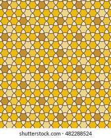 Golden Islamic Seamless Pattern. 