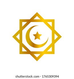 golden islamic symbol - rub el-hizb.