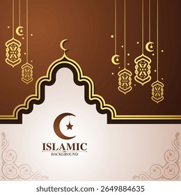 Golden Islamische Thema dekorative Kunst Stil Hintergrunddesign