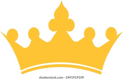 Golden Isolated Crown Icons Set