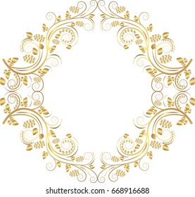 golden isolated floral border
