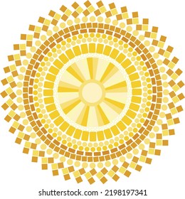 Mandala de mosaico dorado aislado. Usar en cualquier fondo