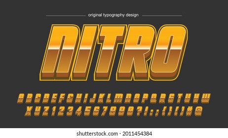 Golden Italic Sports Metallic Glossy Artistic Typography