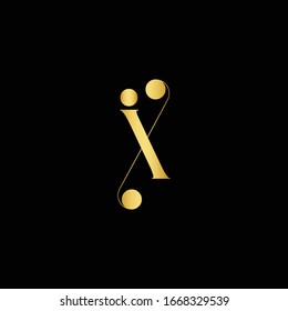 Golden IX monogram isolated in Gold.