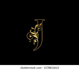 Golden Letter J Logo Icon Initial Stock Vector (Royalty Free ...