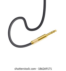 Golden Jack with cable isolated on white