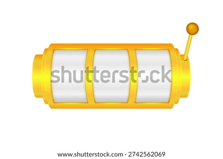 Golden jackpot slot machine. Slot machine. 777 Gold. Gambling golden prize. Casino concept. Vector illustration.