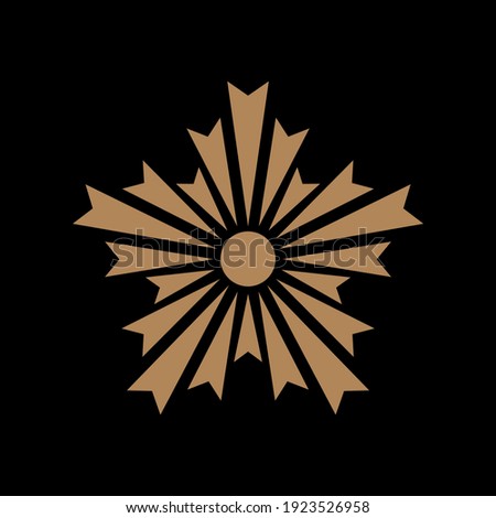 Golden Japan Police Crest sign. Asahi chapter symbol or emblem.