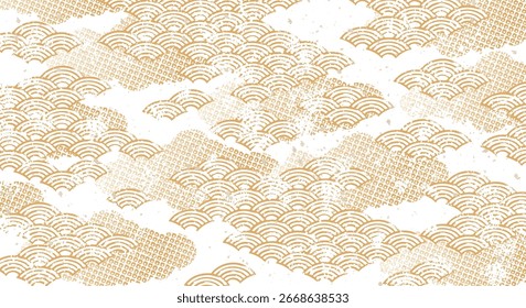 Goldenes japanisches Muster, Hintergrundgrafik