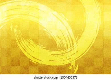 Golden Japanese pattern background image