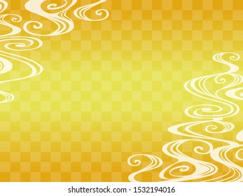 Golden Japanese pattern background image