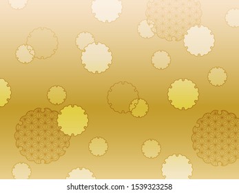 Golden Japanese pattern background image