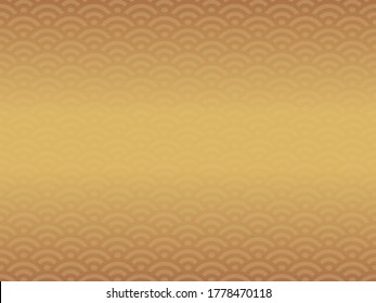 Golden japanese pattern background (seigaiha)