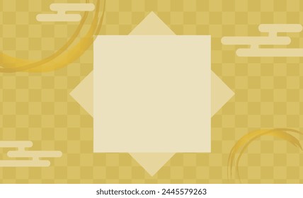 Material de marco de texto de fondo de patrón japonés dorado