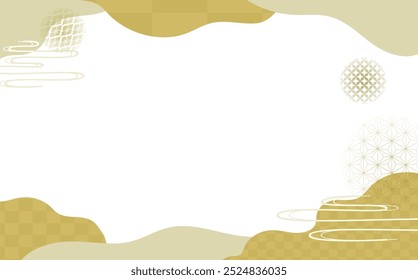 Golden Japanese style background frame material