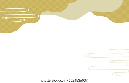 Material de moldura de fundo estilo japonês dourado