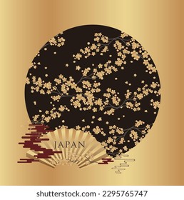 Golden Japanese style pattern background design.