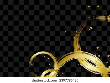 Golden Japanese style pattern and black lattice background