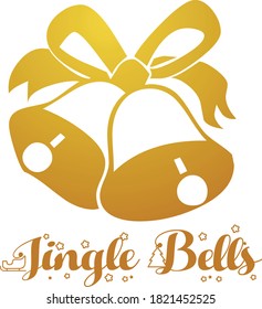 Golden Jingle Bell Design for print or use as poster, card, flyer or T Shirt