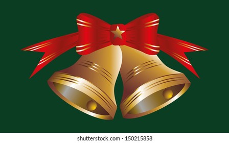 golden Jingle bells vector art