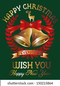 golden Jingle bells vector art
