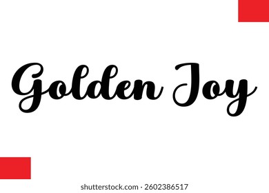 Golden Joy Christmas Quote Cursive Text Lettering Typography
