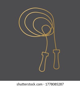 golden jumping rope icon- vector illustration