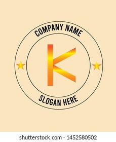 Golden K logo design vector