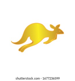 golden kangaroo vector illustration design