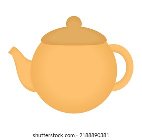 golden kettle design over white