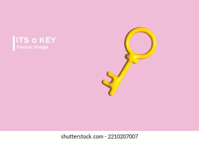 
Golden key in 3d style